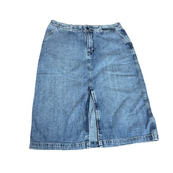 Lucky Brand VINTAGE made in USA Denim‎ Midi Skirt Size 12/31 - Picture 1 of 8
